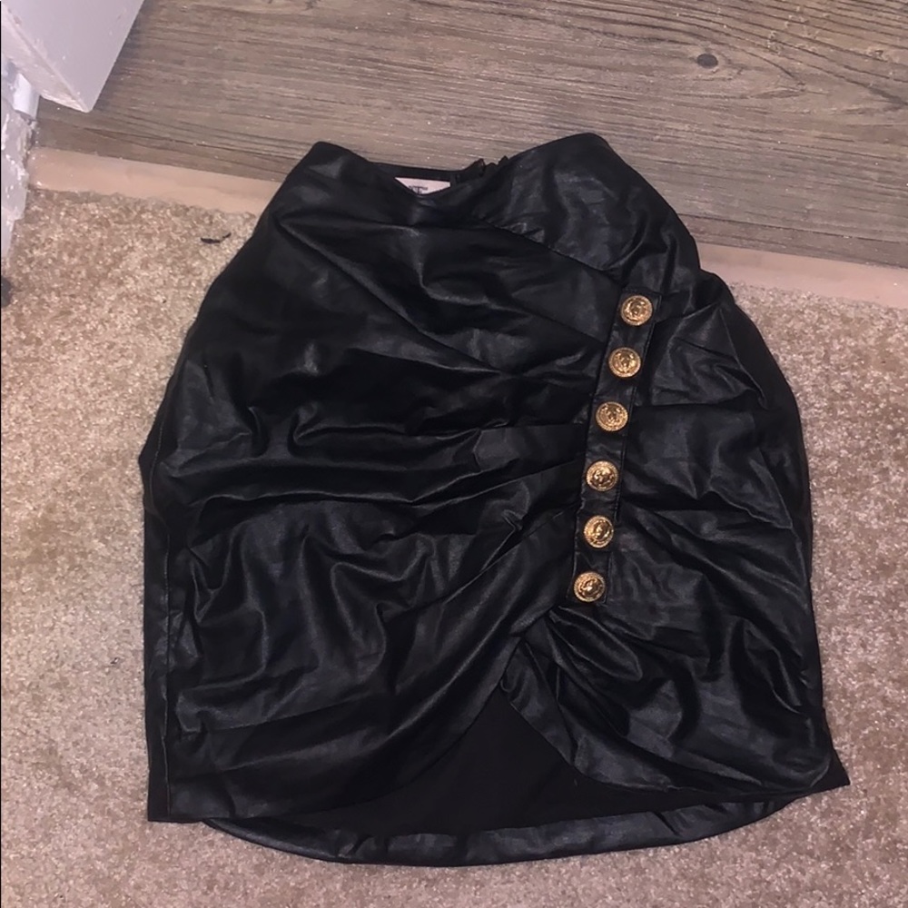 Black leather skirt
